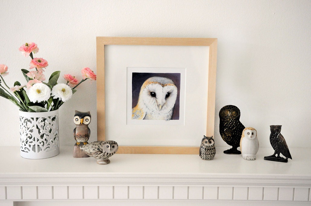 PRINT 'barn Owl' - Etsy