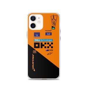 Oscar Piastri McLaren F1 Race Suit iPhone Case: Formula 1 Fan Gift Clear Case