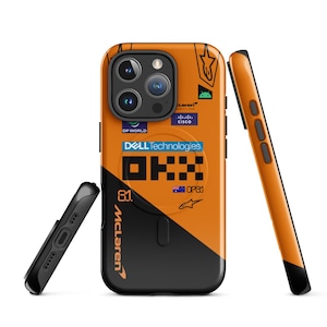 Oscar Piastri McLaren F1 Race Suit iPhone Case: Formula 1 Fan Gift Magsafe Tough/Glossy