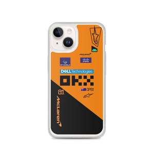 Oscar Piastri McLaren F1 Race Suit iPhone Case: Formula 1 Fan Gift Magsafe Clear Case