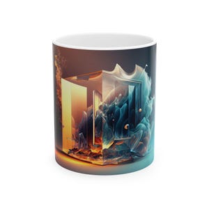 Mystical Flame Ceramic Mug - Unique Gift for Coffee Lovers, Art Lovers, Home Decor, Office Gift, Inspirational Mug