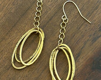 Golden upcycled earrings