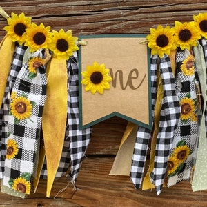 Sunflower Highchair Banner - First Birthday Highchair Banner - Sunflower First Birthday - Sunflower Banner