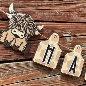 Highland Cow Birthday Banner - Highland Cow Party - Holy Cow I’m One - Moo I’m Two