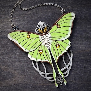 Mini Luna Moth Necklace, pendant