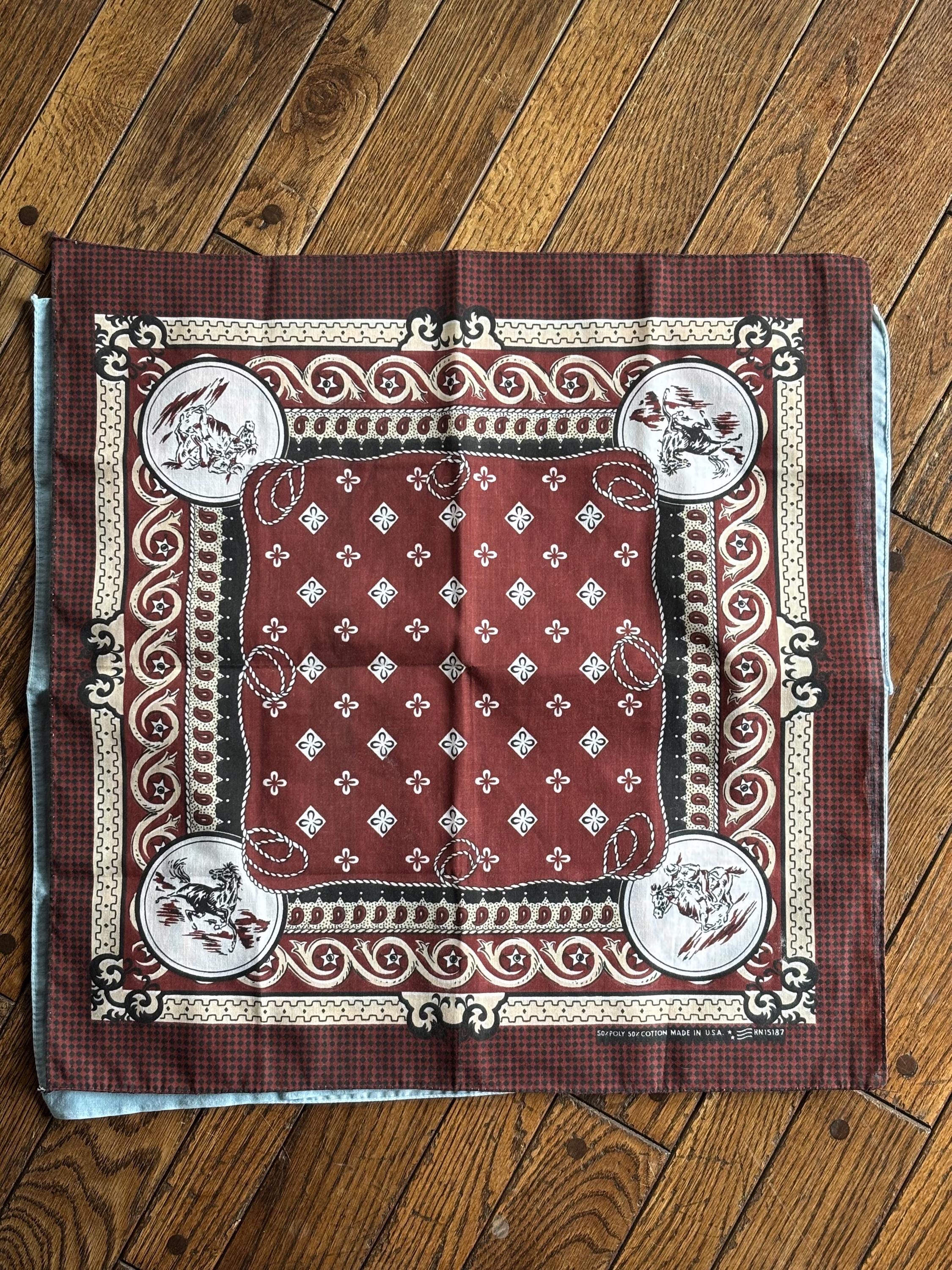 ▪️40’s【COWBOY】 VINTAGE BANDANA Vintage Cowboy Bandana - Etsy