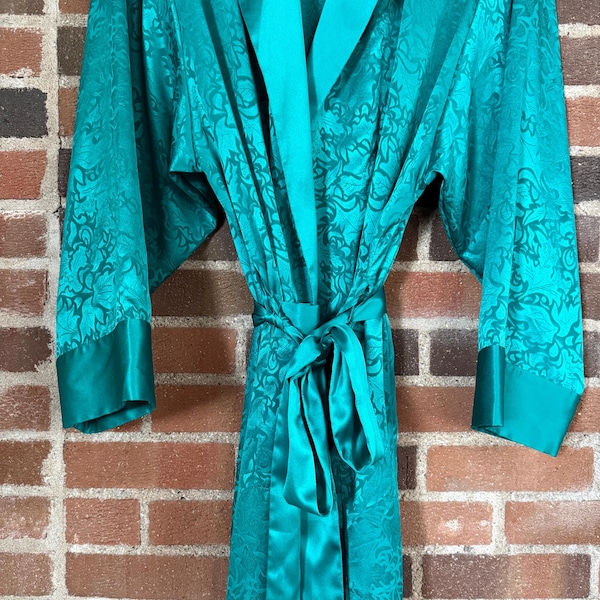 Bata vintage de satén verde esmeralda Gold Label de Victoria's Secret