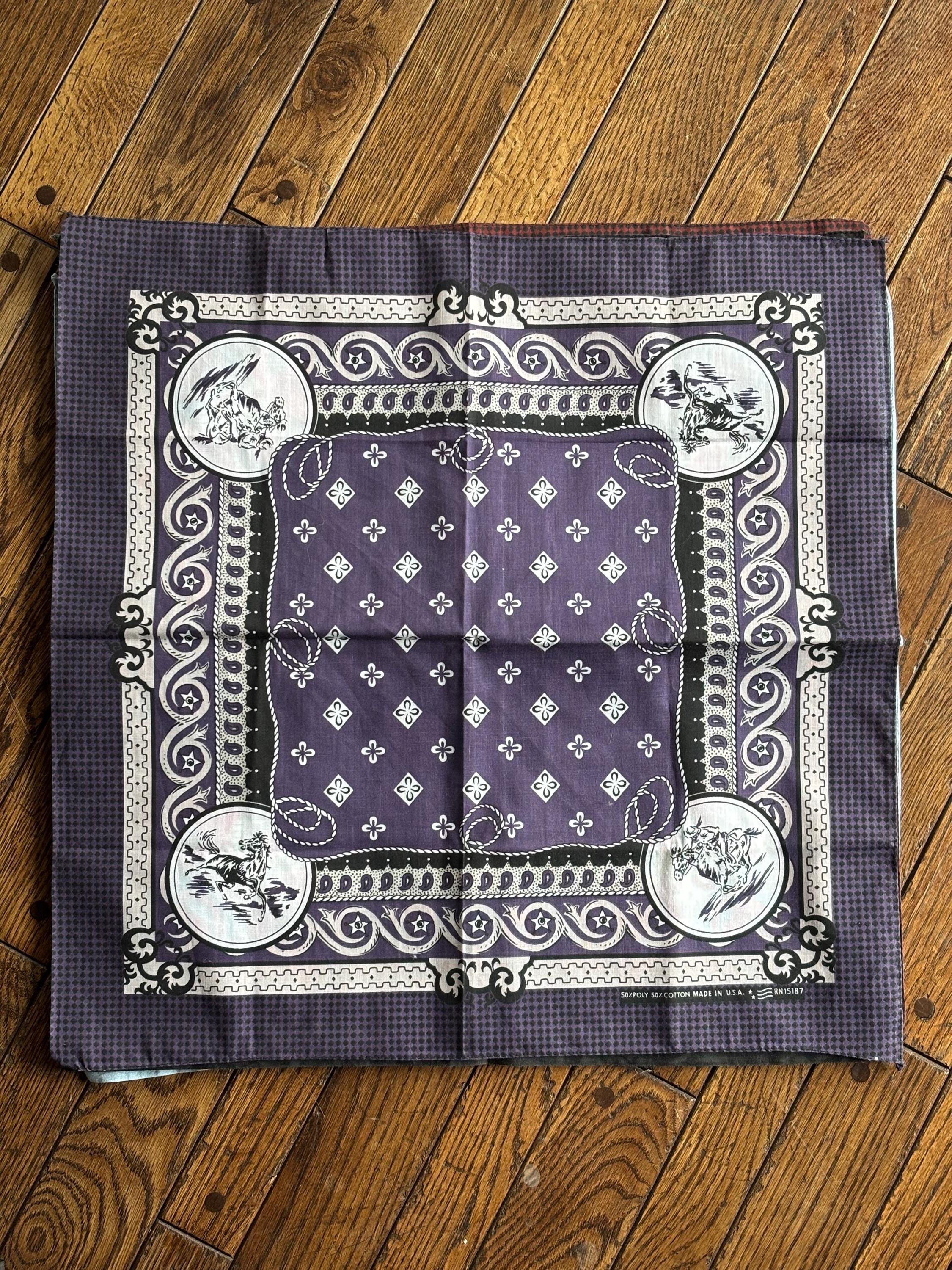 ▪️40’s【COWBOY】 VINTAGE BANDANA Vintage Cowboy Bandana - Etsy