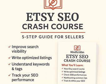 Etsy SEO Crash Course PDF | 5-Part Seller Guide | Improve Listings, Keywords & Tags | Digital Download for Etsy Sellers