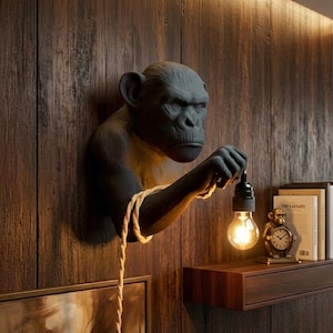 Monkey Wall Sconce | Eclectic Jungle Home Decor | Bold Maximalist Art Gift