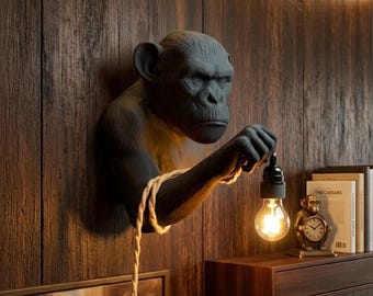 Monkey Wall Sconce | Eclectic Jungle Home Decor | Bold Maximalist Art Gift