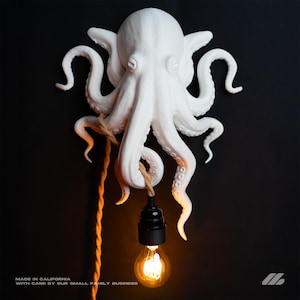 Octopus Wall Lamp — Handcrafted Light Sculpture Sconce | Nautical Art Light