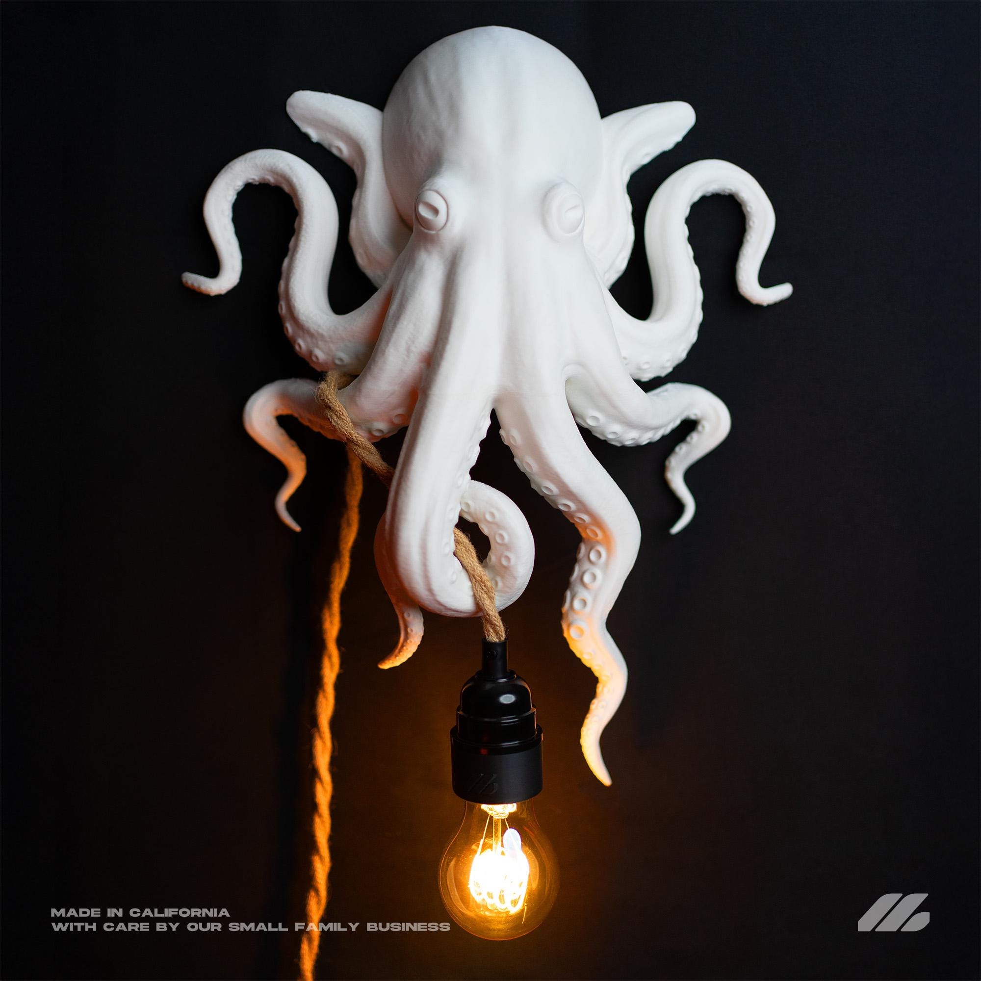 Octopus Wall Lamp — Handcrafted Light Sculpture Sconce | Nautical