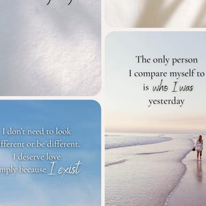 Affirmationskarten (5er-Set, 16:9) | -Self-Love ART PRINT druckbare Kunst | Minimalistische Digitale Zitate | Achtsames Dekor | Sofort Download