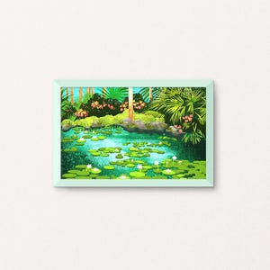 Impressão inspirada em cartão postal vintage de lagoa | impressão artística de 8,5 x 11 pol. | arte da natureza | impressão inspirada em vintage | arte de paisagem | impressão artística de alta qualidade
