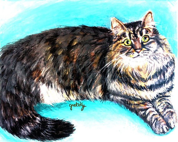 Munchkin Tabby Cat Print Poster Etsy