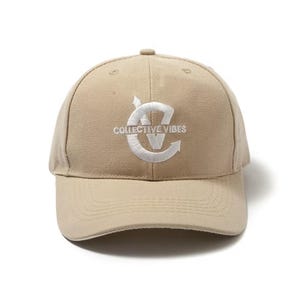 Gorra bordada en beige y gris, gorra minimalista para papá, gorra urbana, regalo genial, gorras bordadas para papá.