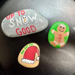Christmas Themed Painted Rocks