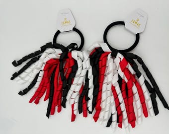 2pcs/set AFL St Kilda SAINTS Footy Hair Accessories Korker hair ties school uniform Red  Black White Netball sport team colour