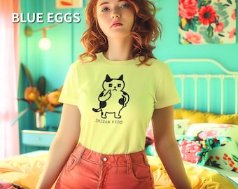 Camiseta Kawaii de Gato: Camiseta gráfica retro de anime japonés