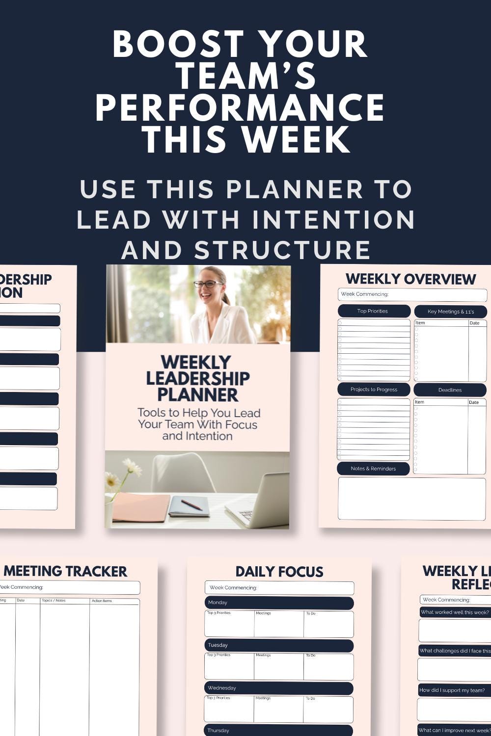 Sunday Weekly Leader Guide.pdf Weekly Leadership Planner | Printable + Fillable PDF | Time Blocking ...