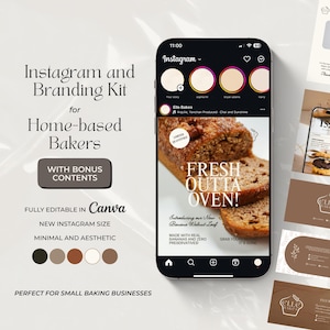 Bakery Instagram Templates: Editable Canva Branding Kit (Digital Download)