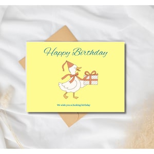 Funny Ducking Birthday Card Printable | Sarcastic Animal Pun Greeting | Instant Download for Him & Her | Humorous Birthday E-Card