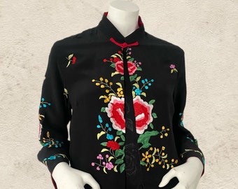 Vintage Embroidered Silk Reversible Evening Jacket