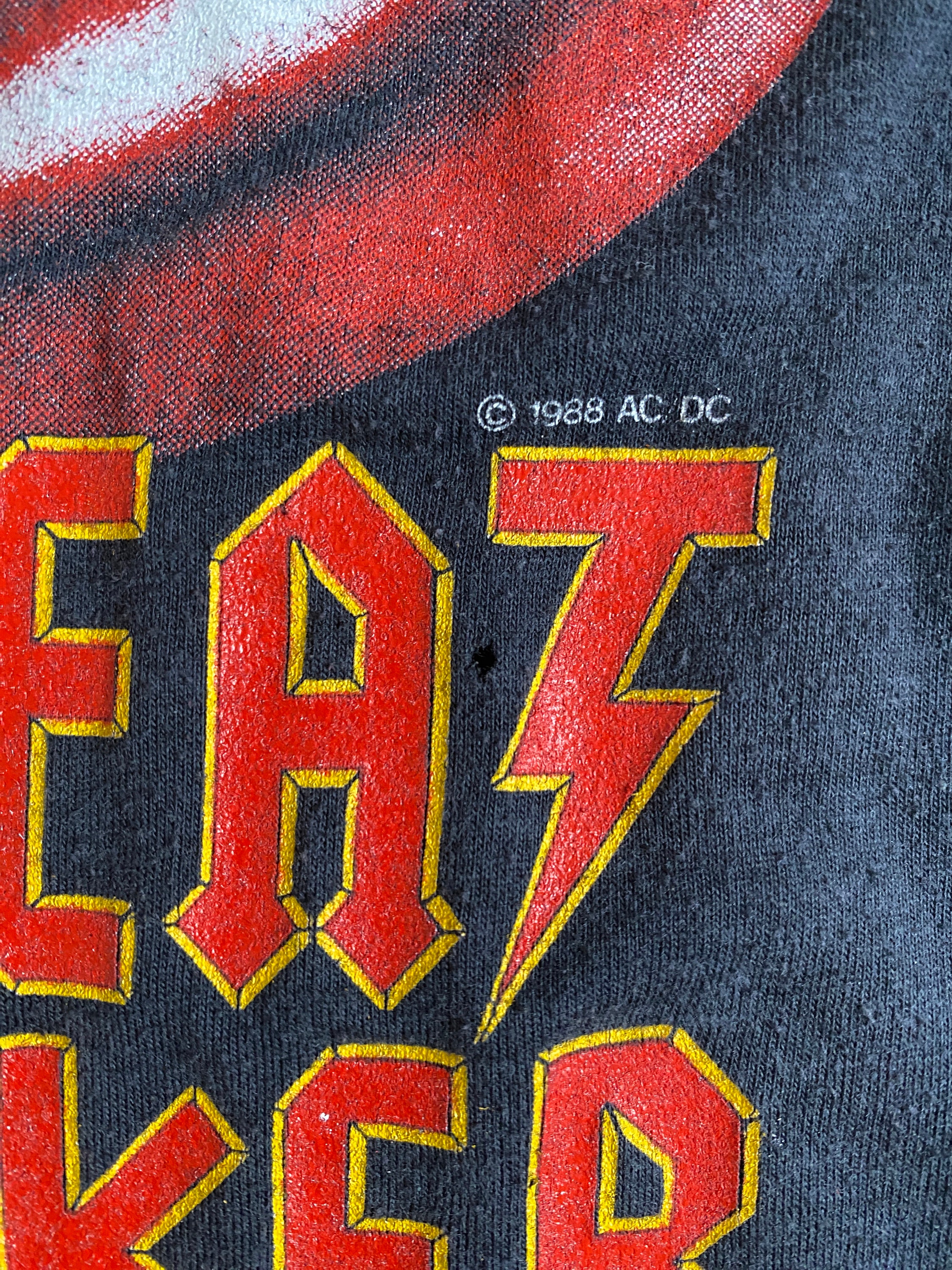 ヴィンテージ 1988 ACDC ヒートシーカー ワールドツアー Tシャツ (L 
