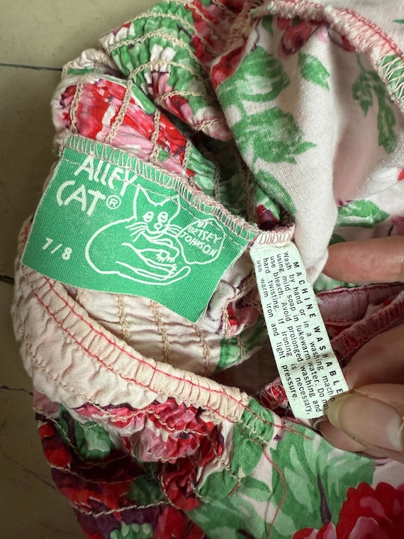 RARE Alley Cats by Betsey Johnson 70s Floral Cotton O… - Gem