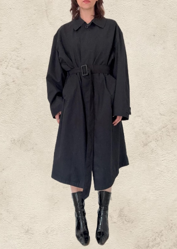 Vintage Oscar De La Renta Black Trench Coat (44)