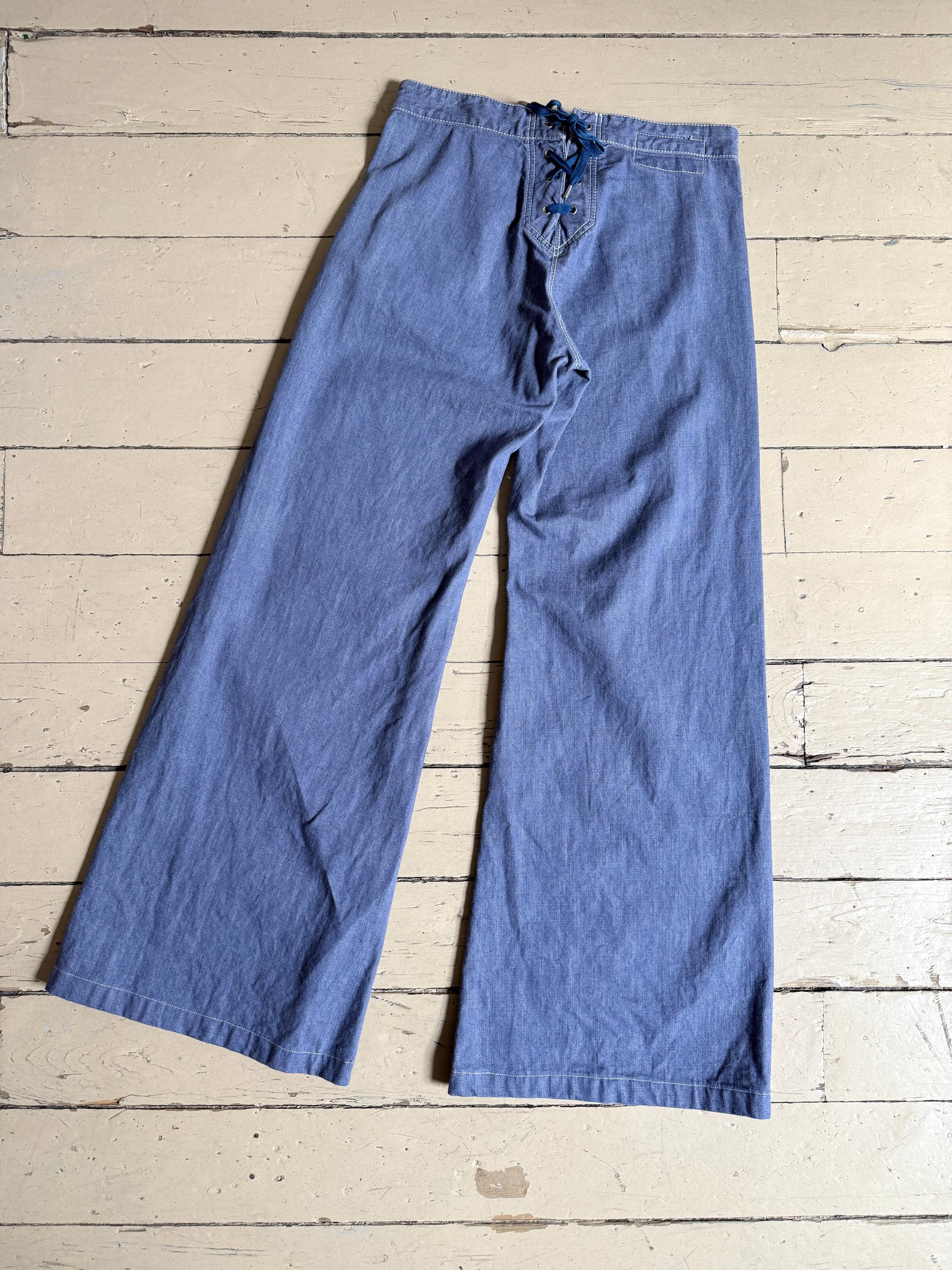 Vintage Jean Paul Gaultier Wide Leg Sailor Style Jeans (30