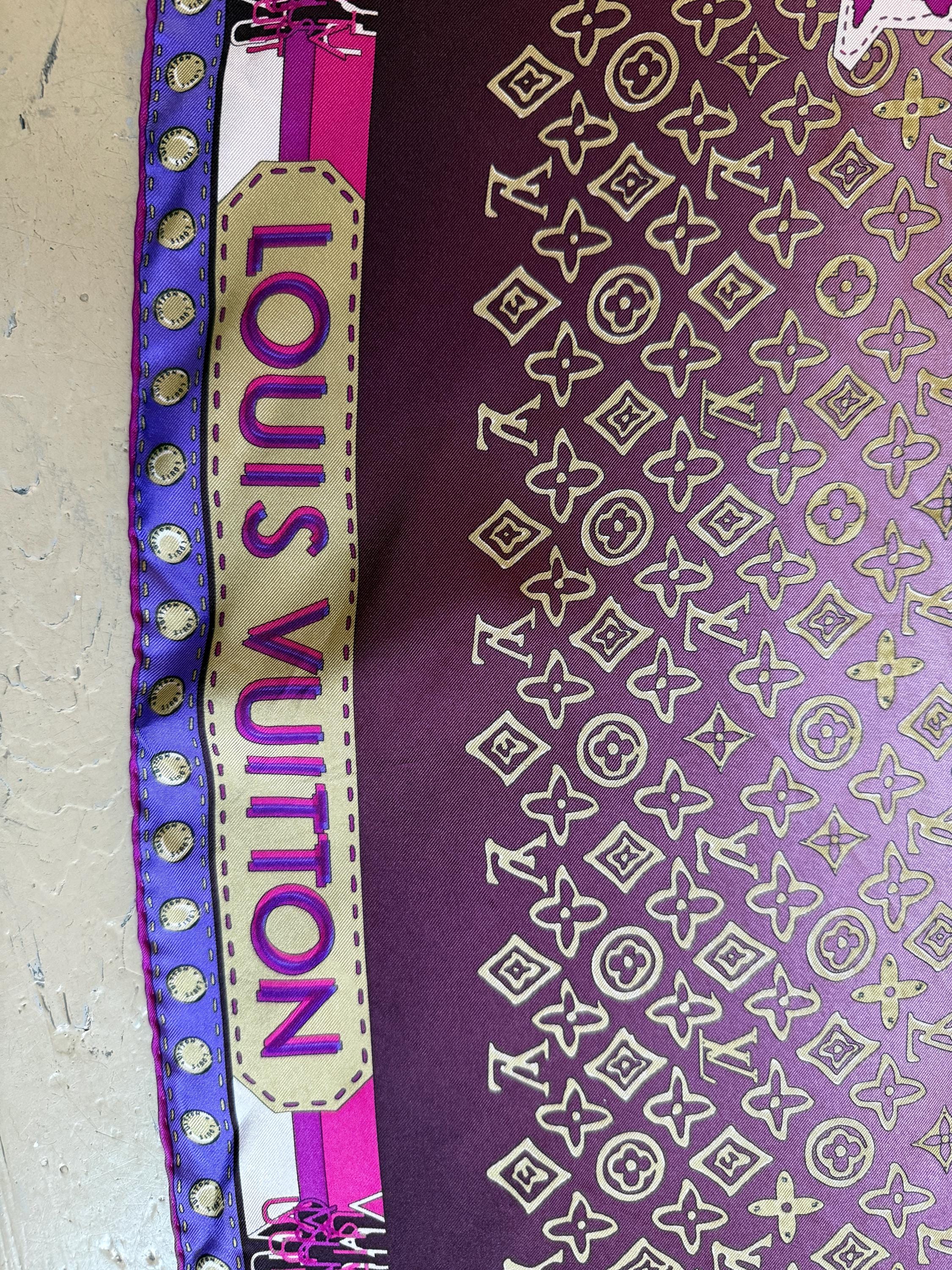 Vintage 100% Silk Louis Vuitton World Map Monogram Scarf - Etsy