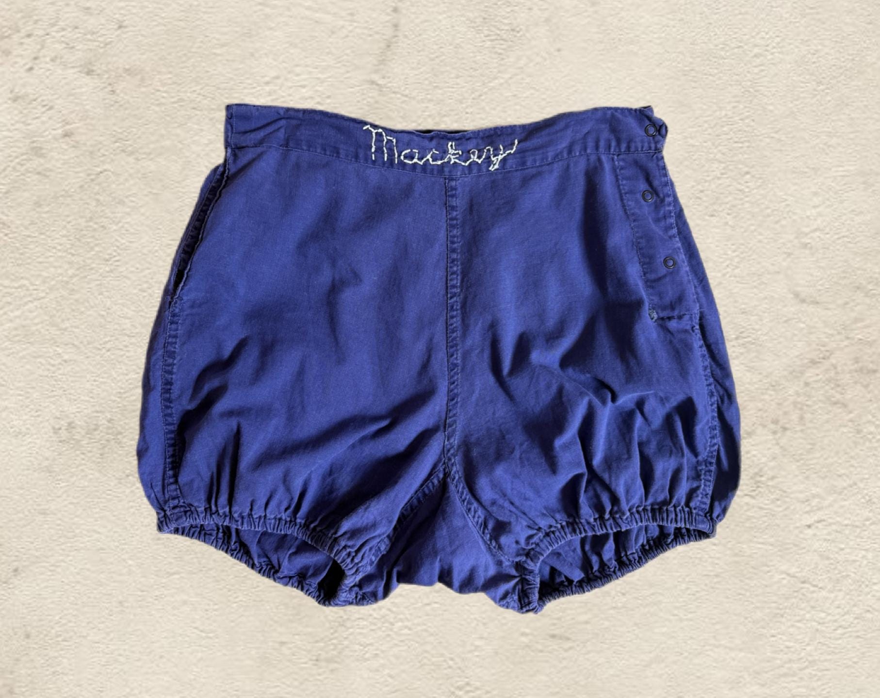 トップス 1940s McKesson Robbins Inc. athletic Vintage 1940s Blue Cotton Gym Shorts/bloomer Shorts (30
