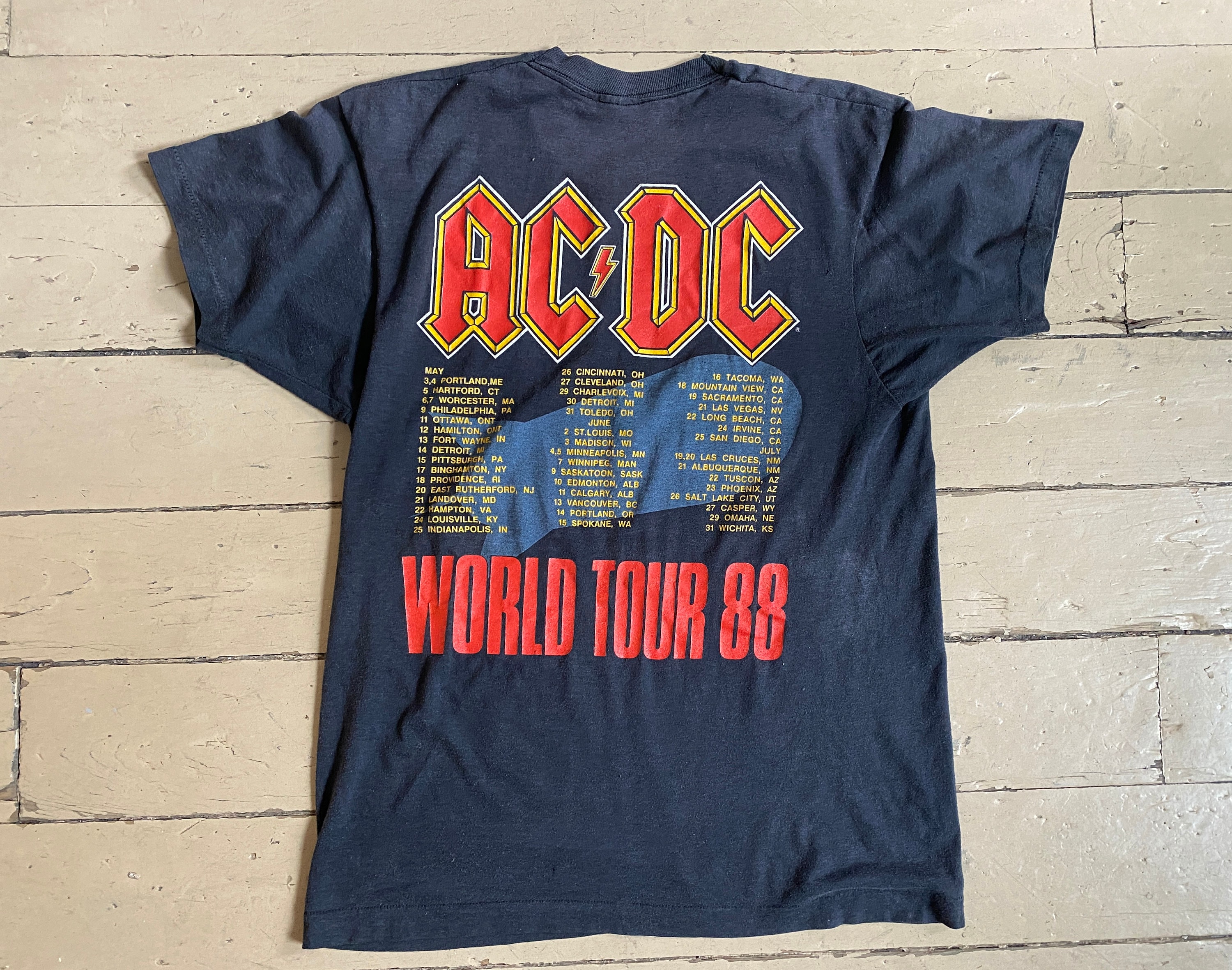 ヴィンテージ 1988 ACDC ヒートシーカー ワールドツアー Tシャツ (L 