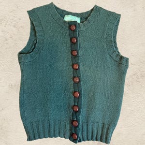 RARE! Vintage 1970s Alley Cat By Betsey Johnson 100% Wool Button Up Vest (XS)