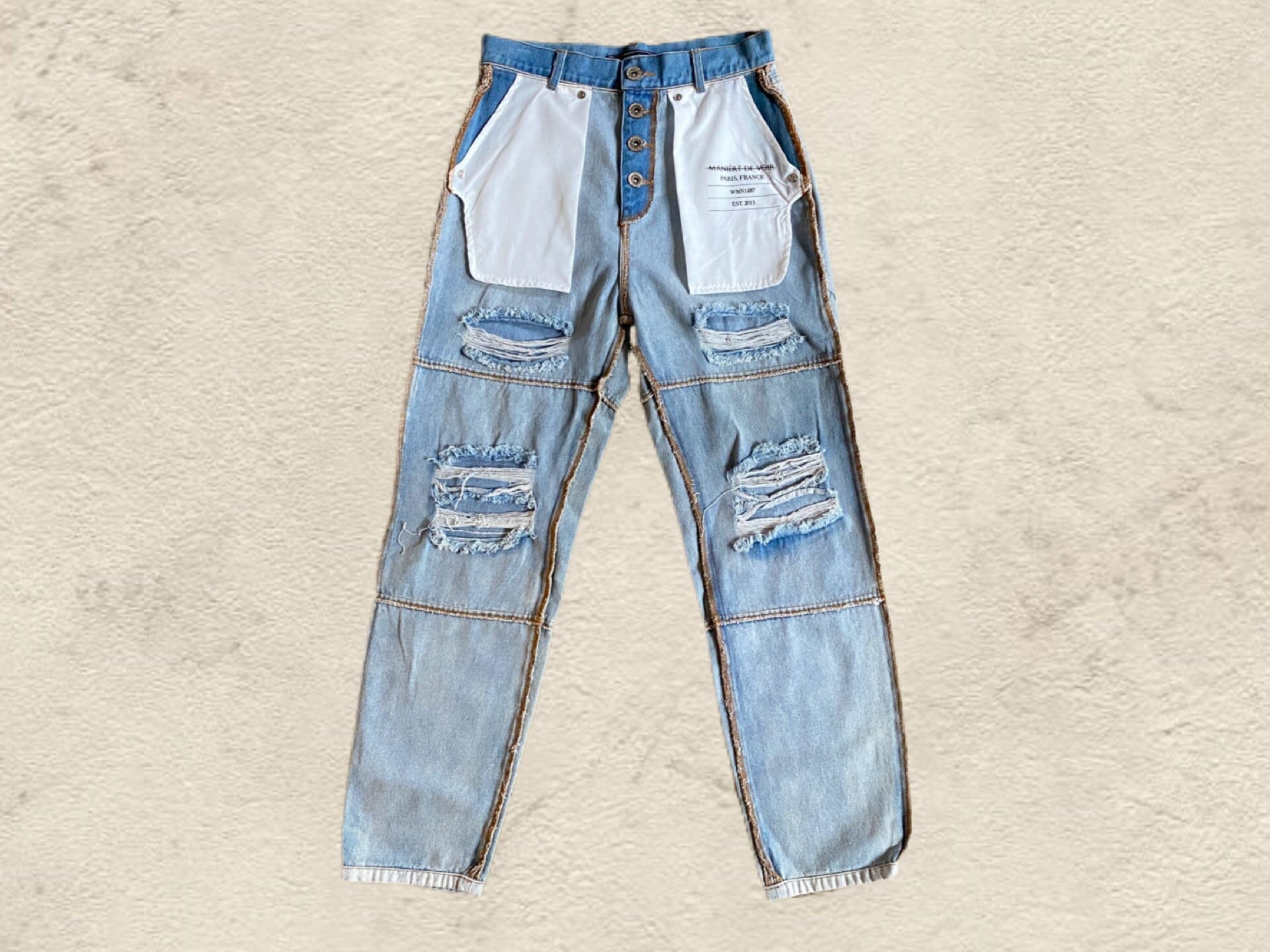 【GROVE】 MAEVE DENIM PANTS / 追跡付 Reworked Biker Jeans by Vetements - La GarÁonne – La Garçonne