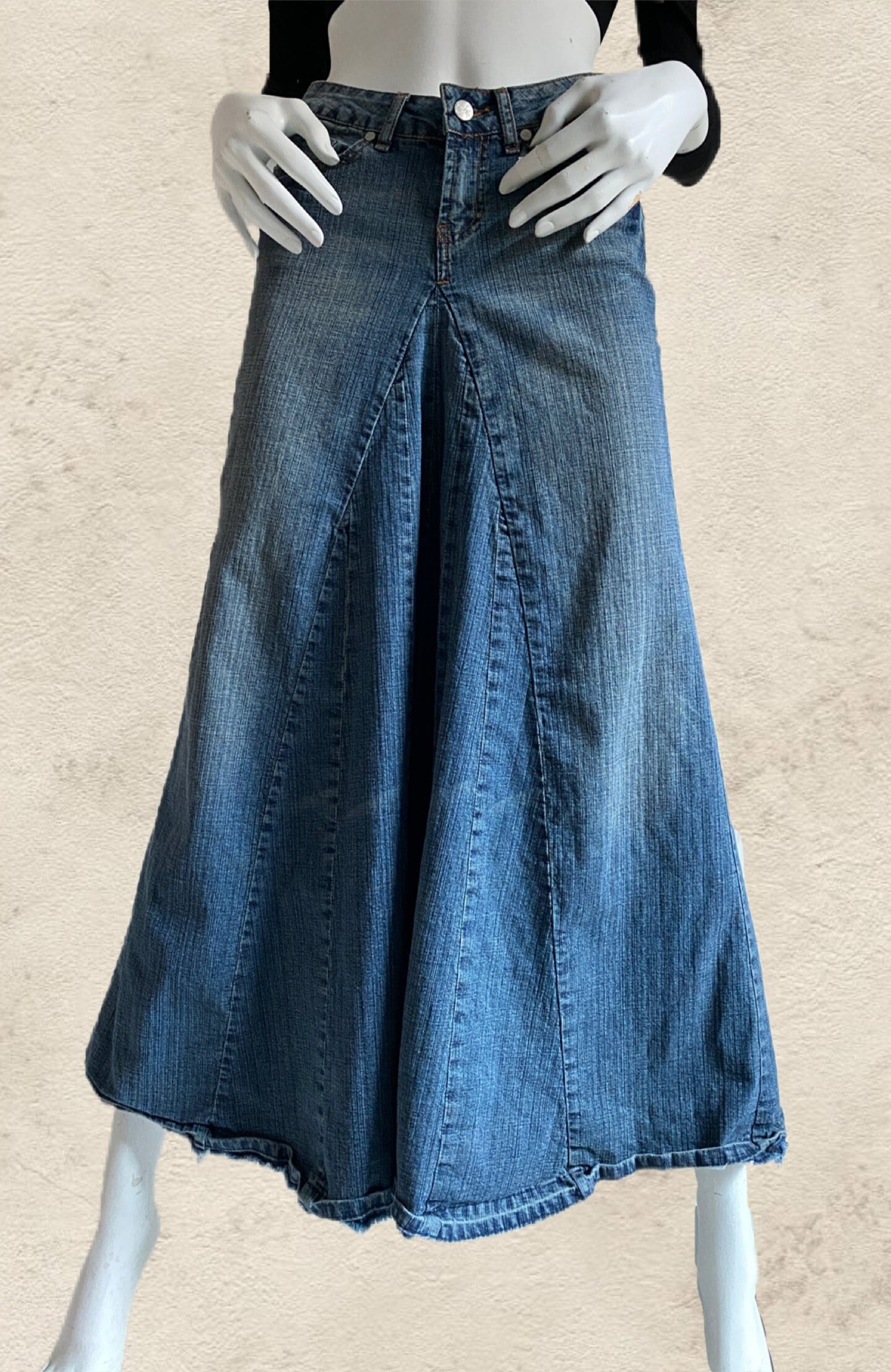 Maxi Denim Skirt Etsy UK