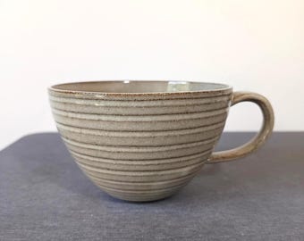 White Veil Handmade Mug – White Glazed Coffee Cup | Stoneware Pottery