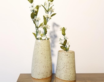 Handmade Ceramic Vase Set | Minimalist Stoneware Vases | Sand and Sea Pottery Vase