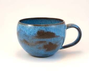 Handmade Ceramic Mug “Morning Glory” | 13 oz Stoneware Pottery