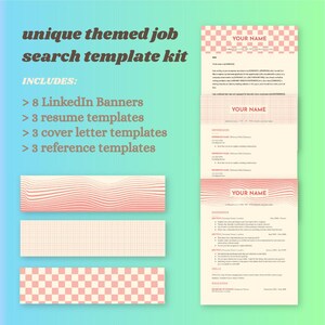 ATS Friendly Unique Professional Resume Google Docs Template Kit With Matching LinkedIn Banners, Cover Letters, And Reference Documents
