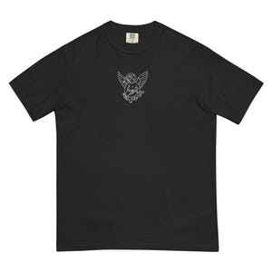 Detailed Cherub Angel Embroidered Design Comfort Colors High Quality Streetwear Oversized Tee Shirt Unisex garment-dyed heavyweight t-shirt