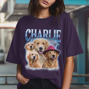 Custom Retro Pet T-Shirt – Personalized Vintage Dog or Cat Tee - Retro Style Pet Portrait Shirt – Gift for Pet Lovers
