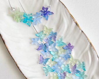 Glass Butterfly Bead Mix | Multicolor Glass Beads | Fairycore Jewelry Making & Craft Supplies| 30 pieces
