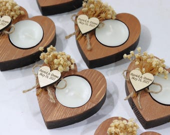 100 Pcs Wedding Decorations Candle, Personalized Tealight Candle Holder, Wedding Favor for Guests, Rustic Wedding Candle Favors, Engagement