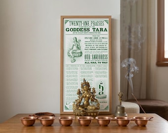 Twenty-One Praises to Tara | Buddhist Americana Broadside | Baker & Godwin Dharma Series No. 1