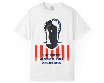 Modernist Lady Liberty T-shirt | Life Liberty Pursuit of Happiness | Jacques Minkus WWII Art