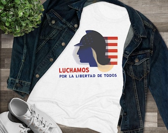 We Fight for the Liberty of All | E. McKnight Kauffer | Modernist WWII Propaganda Women's Tee
