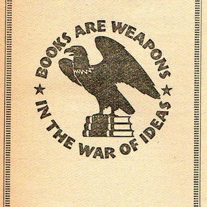 Book Lover Gift Decal, Books are Weapons Sticker for Laptop, Librarian Gift, FDR Quote, Library Art, Read Banned Books image 4